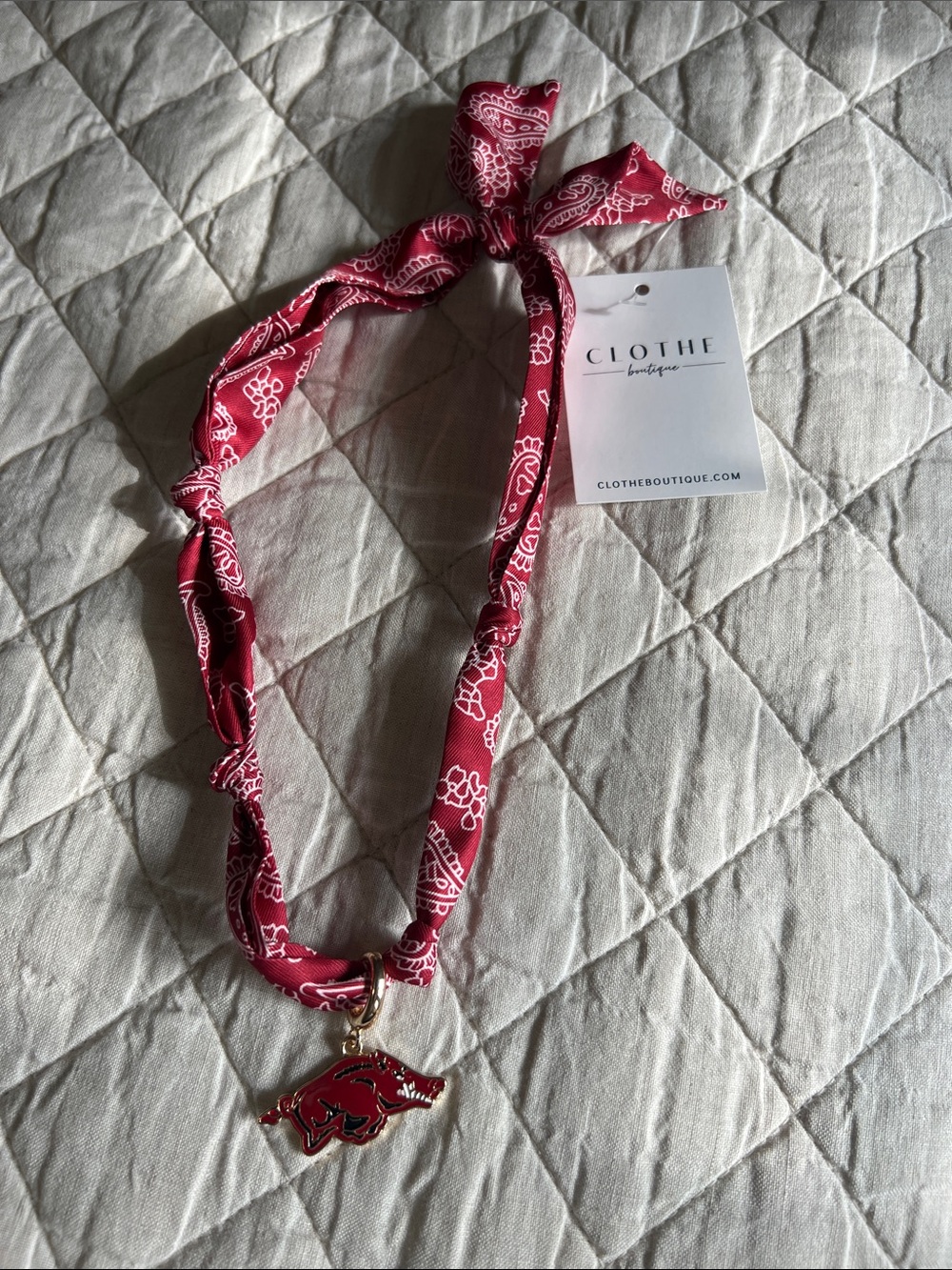 Razorbacks Bandana Scarf Necklace